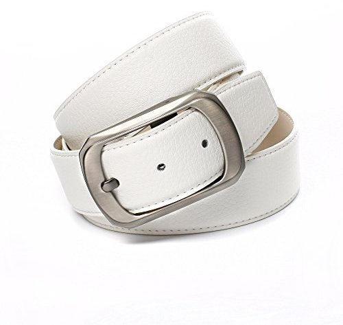 Anthoni Crown Damen A1JT90 Gürtel, Weiß (Grau 090), 90