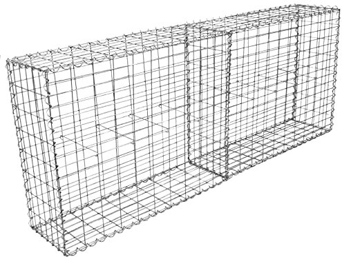 Monster Shop Gabion Baskets Galvanised Steel Cages Stone Mesh Wire Outdoor Basket Spiral Retaining Wall Planter Garden / 100 x 95 x 30cm / 2 Pack