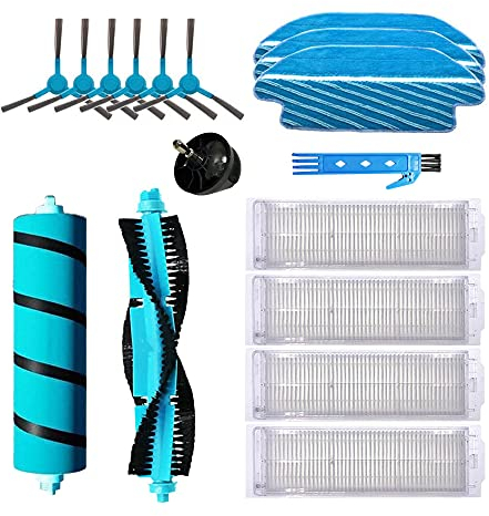 Kit de accesorios para Cecotec Conga 3490 3290 3390 3590 3690 3790 Repuesto de robot aspirador Pieza 2 Cepillo principal 4 Filtro Hepa 6 Cepillo lateral 3 Paños de fregona 1 Rueda
