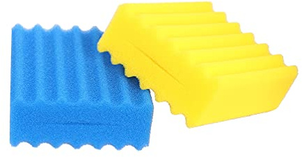 INGVIEE Kompatibel Filterschwamm für Sunsun CBF-350 CBF-350B CBF-350C CBF-550 CBF-200T Teich Filter (1x Gelb Fein, 1x Blau Grob)