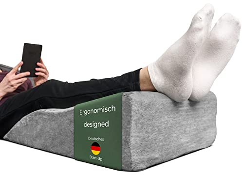 Ergonomisches Venenkissen zum Beine hochlagern - Beinauflage zum Beine hochlegen - Beinhochlagerungskissen - Keilkissen Stützkissen für Beine & Knie ideal als Lymphkissen und Venenkeil für beide Beine