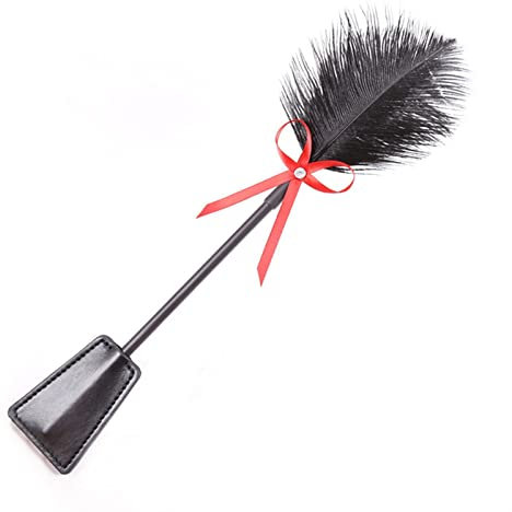 HABADOG B Feather Tickle Peitsche, Leder, Schwarz
