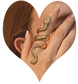 Wendalern Punk Große Schlange Ringe Gold Schlange Fingerring Vintage Offene Schlange Wrap Ring Übertrieben Gothic Ring Schmuck Für Frauen Und Mädchen Einstellbar Ring