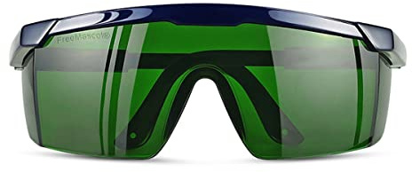 FREEMASCOT Professional IPL 200nm-2000nm Eye Protection Glasses for Laser Hair Removal, Tanning, Red Light Therapy (Green)