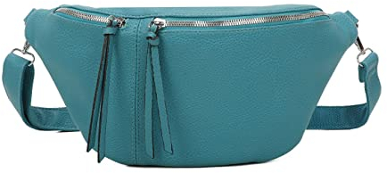 OBC Damen XL Tasche Bodybag Brusttasche Bauchtasche Hüfttasche Schultertasche Crossbody Umhängetasche Gürteltasche Crossover Slingntasche Reise Türkis