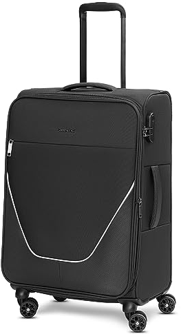 Stratic Check-in Koffer für Damen und Herren | mittelgroßer Trolley 42 x 26 x 65 cm aus hochwertigem, flexiblem Polyester Material | Erweiterbar & Teleskopgriff| taska Serie