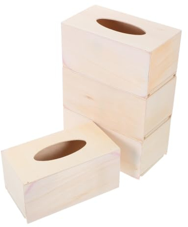 COHEALI Leere Taschentuchbox Abdeckung 19.00X4.13X3.54 Zoll Holz Rechteckige Tissue Box DIY Bastelmaterial Kinder Handgemachte Knetform Serviettenhalter Für Haushalt Büro