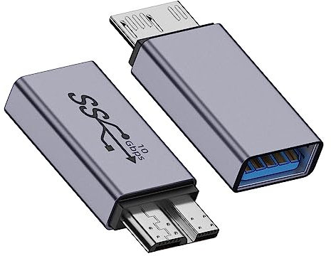 xiwai Adaptador Micro USB 3.0 macho a USB-C USB 3.1 tipo A hembra convertidor de potencia de datos de 10 Gbps para computadora portátil PC SSD disco