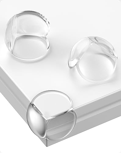 Lesfit 20 Stück Transparent Eckenschutz Kantenschutz Baby mit Selbstklebend für Verschiedene Möbel.(Rund)