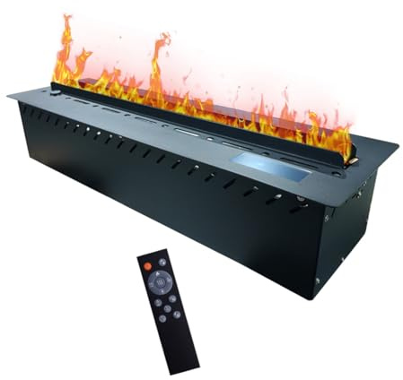 Water Vapor Fireplace,36 Inch 3D Realistic Mist Flame,6-Level Flame 8-Speed Fan,Multi-Color,Voice APP Remote,UV-C Purifying,Self-Cleaning,Wood Crackling Sound,Recessed Electric Fireplace