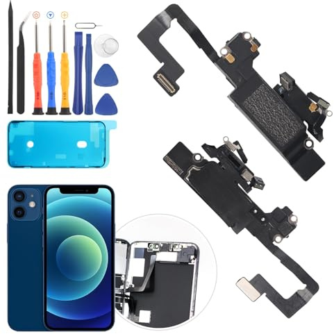 RongZy Hörmuschel kompatibel mit iPhone 12 Mini Hörer Ear Lautsprecher Reparatur Ersatzteil mit Werkzeuge
