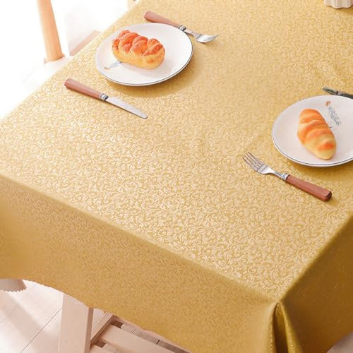 XQSSB Tischdecke Tischwäsche Anti Hot Wear Resistant Lotuseffekt Tischtücher mit Zarten Pastelltönen B Yellow 120 × 170cm