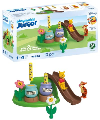 PLAYMOBIL JUNIOR | Disney | Winnie Puuhs & Tiggers Bienengarten | nachhaltiges Spielzeug aus biobasierten Kunststoffen | für Kinder ab 1 Jahr | 71694