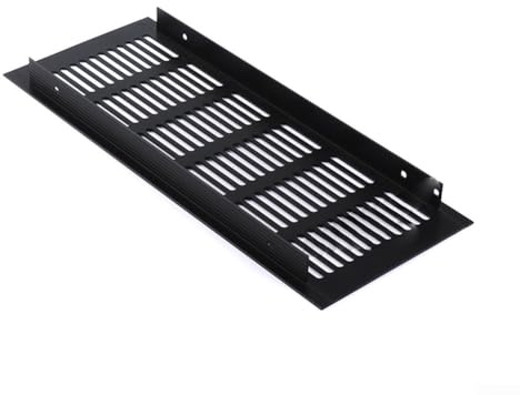 PETSTIBLE Cubierta de rejilla de ventilación de varios tamaños, rejilla de ventilación de base de cocina negra de aleación de aluminio, cubierta de ventilación rectangular (100 x 225 mm)