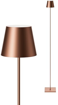 SIGOR Nuindie Stehleuchte - Dimmbare LED Akku-Stehlampe Indoor & Outdoor, IP54 spritzwassergeschützt, Höhe 120 cm, aufladbar mit easy-connect, 12 h Leuchtdauer, bronzefarben