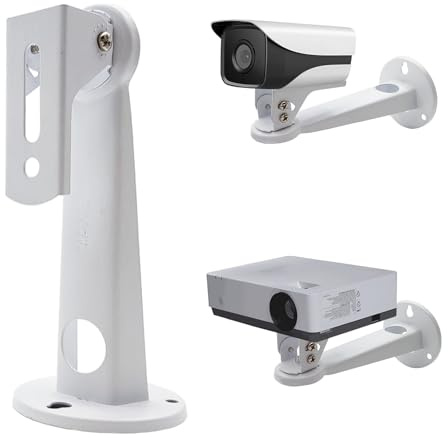 NVRTTRR Mini Projector Wall Mount Security Camera Mount Bracket for Camera with 1/4 Screw Head Wall Mount Projector, and Webcam Housing (White) (5.98in)