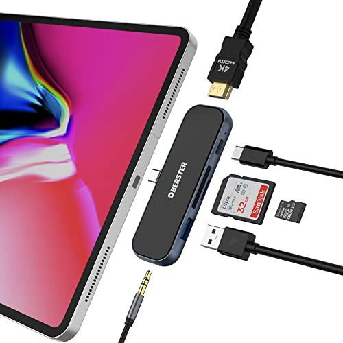 HUB USB, HUB Adaptateur USB C avec HDMI 4K, USB 3.0, PD de Type C, lecteurs de Cartes SD/TF et Prise Audio Compatible avec Les tablettes, Ordinateurs Portables, Windows, MacBook