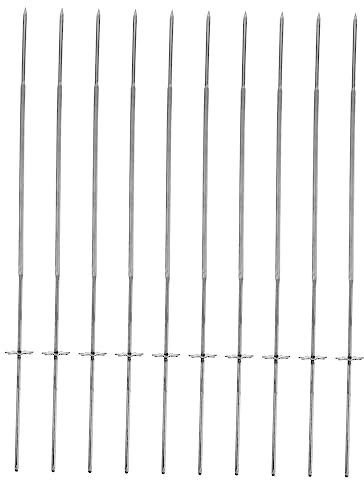 BESPORTBLE 10pièces Lot de Brochettes pour Barbecue Bâtonnets Plats Acier Inoxydable Réutilisables Brochettes à Kebab pour Grillades