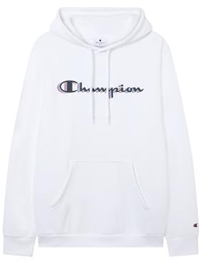 Champion Legacy Man - Sweat à Capuche avec Grand Logo, Blanc, L, Blanc (WW001), L