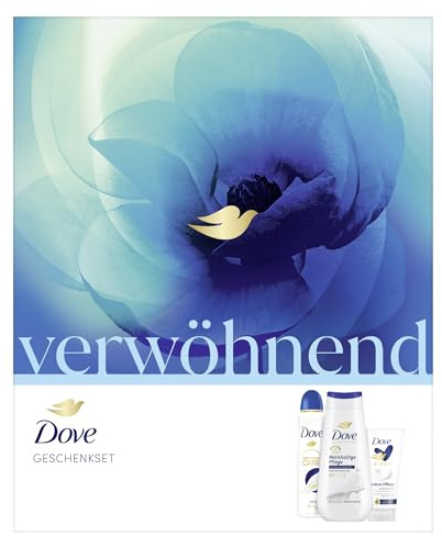 Dove Geschenkset Verwöhnend mit Anti Transpirant, Duschcreme und Handcreme (150 ml + 225 ml + 75 ml)