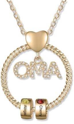 Wamantic Personalisierte OMA Kette Damen mit 1–5 Namen Halskette Anhänger Damen Schmuck Mutter Tochter Geschenk für Frauen Mama Oma Muttertag Zum Geburtstag Weihnachten