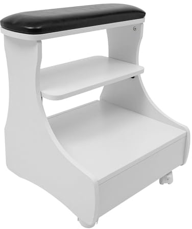 Fußstütze Pediküre Maniküre Funiture, Fußruhe Schminkhocker Fussbad Maniküre Möbel Trolley Hause Gebrauch Beinstütze Fußpflege Nagel Salon Spa Massage (Schwarz)