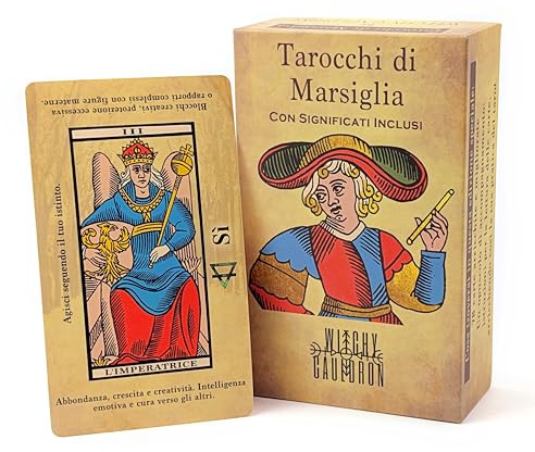 Witchy Cauldron – Tarot de Marsella para Principiantes | Cartas de Tarot en Italiano con Significado| Mazo Completo 78 Cartas