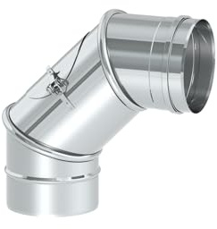 Schornstein Reinigungswinkel/Winkel mit Revisionsöffnung drehbar 0-90 Grad aus Edelstahl, Durchmesser 100 mm