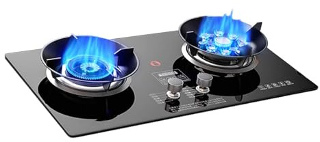 Cuisinière À Gaz 2 Brûleurs, Cuisinière À Gaz Portable 5,2 KW, Cuisinière À Conversion Gaz/gaz LP, Avec Protection Contre L'extinction Et Minuterie, For Domestique(NG)