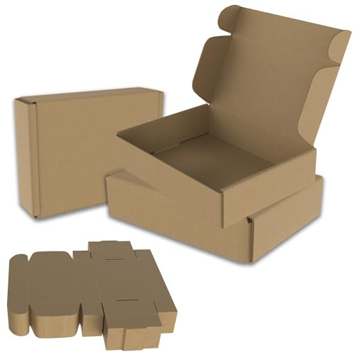 SUBTLETY 20 stycken förpackningslådor set flyttlådor hopfällbar låda av wellpapp flyttkartong lådor omärkta lådor maxibrevlådor för transport av fraktpost (15 x 10 x 4 cm)