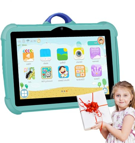 Sionhiuo Tablette 4 Go + 64 Go, Tablette résistante aux Chutes | Tablette 7 Pouces résistante aux Chutes pour,Tablette Polyvalente, Tablette Portable avec Double caméra