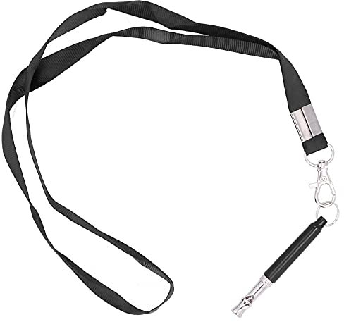 OKJHFD Hundetraining Pfeife, einstellbare Frequenz Ultraschall Stiller Hundepfiff mit Lanyard -Riemen, Hund pfeift zum Training Rückruf Pfeife Langstrecken -Stop Stop Belling Stummes (Black Rope)