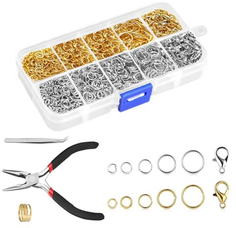 Pabbyeey 1443 Stück Metallringe Ø 4-10mm | Rostfreie Bastelringe aus Edelstahl mit 5 Größen | Für Schmuckherstellung, DIY-Projekte & Schlüsselanhänger | Wiederverwendbare Offene Ringe biegeringe