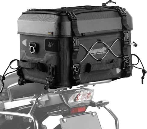 Rhinowalk 36L Motorcycle Tail Bag Hard Shell Top Case Lightweight Waterproof Rear Trunk with MOLLE System & Quick-Release Mounting – Touring Adventure Case