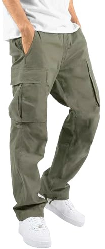 Herr Cargo Joggingbyxor Casual Dragsko Baggy Workout Joggers Straight Stretch Vandring Atletiska byxor med flera fickor
