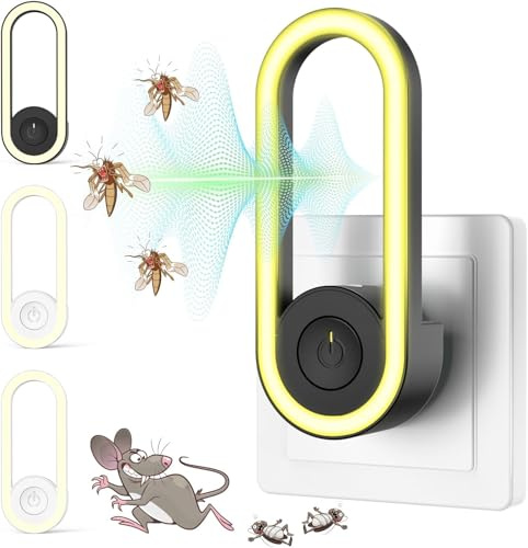 Tiptop Home Ultraschall Schadlingsbekampf, Ultraschall Gegen Mäuse 4 Stück, Ultraschall Schädlingsbekämpfer Plug-In, Mückenstecker für Kakerlaken, Mäuse, Fliegen, Mücken, Spinnen,Harmlos Haustiere