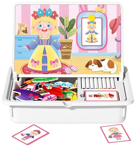 magnétiques pour enfants - Boîte de jeu magnétique pour poupées de déguisement | Activités d'apprentissage préscolaires portables pour garçons et filles de plus de 3 ans