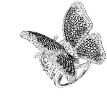 Ayoiow Eheringe in Weissgold mit Diamant, Verlobungs Ringe Gold für Sie Größe 47 (15.0)-65 (20.7)| Weißgold | Trendiger Modeschmuck
