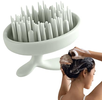 Cepillo de silicona de limpieza profunda para cuero cabelludo seco y húmedo con mango antideslizante, ducha, cabello graso, relajación, hogar, salón, diario, viajes, regalo