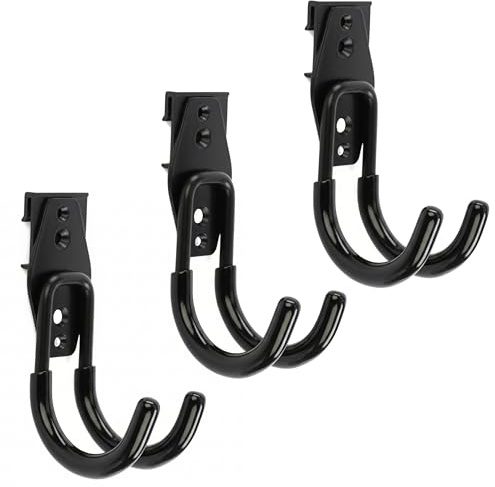 botle Set di 3 ganci da parete degli attrezzi, ganci per utensili elettrici, a forma di U da 7 cm, rivestimento in PVC, per garage, capannoni, spogliatoio e rullo di vernice, doppio gancio, portata