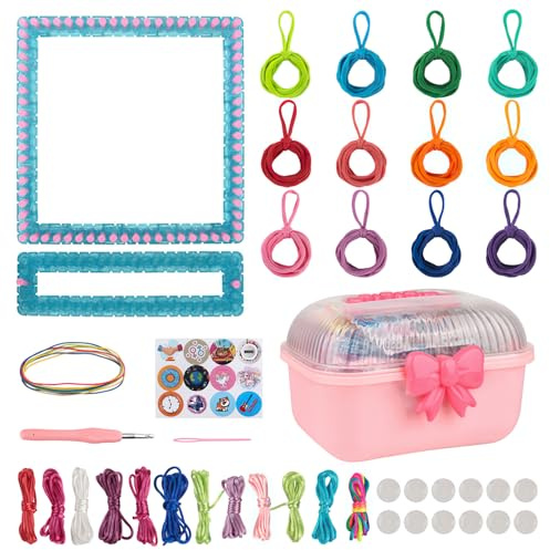 LetCart DIY Webrahmen Set, Basteln FüR MäDchen | Komplettes Diy Freundschaftsarmband Set, FüR Kreatives Spielzeug Geschenk, MäDchen Geburtstagsgeschenk