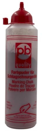 Farbpuder Schlagschnur | Profi-Markierungskreide Baustelle & Werkstatt | Kreidepulver für Schlagschnurgerät | Pulverfarbe zur Schnurmarkierung | Zimmermannskreide Blau/Rot 100g-1000g (Rot, 400 g)
