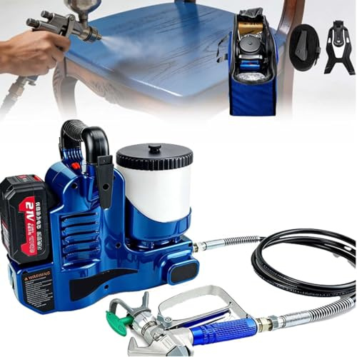 Spruzzatore elettrico airless per vernice, portatile, commerciale, capacità 1,2 l, regolazione a 6 velocità, pistola a spruzzo da parete con tubo, per pittura murale, vernice in lattice
