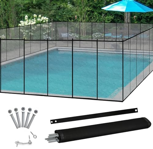 COSTWAY Valla para Piscina, 360x125cm, 4 Piezas, Vallas de Seguridad para Piscina, Marco Aluminio y Tejido Teslin, 340 g/m², con Protección UV, Vallas Piscinas Seguridad para Niños y Mascotas (1)