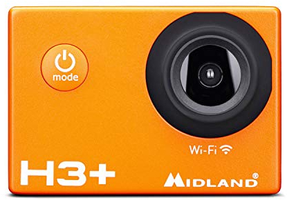 Midland - Camera Sport H3+ Camescope Caméra Video Moto Full HD avec Stabilisateur, Wi-Fi et Dashcam, Dash Cam 16MP - Appareil Photo Sous Marin avec Fonction de Détection de Mouvement, Etui Étanche 30m