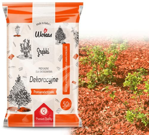 S Wooden Mulch for Garden ORANGE Decorative Bark Coloured CHIP 50L Orange Garden Chipping Flower Wedding Landscape