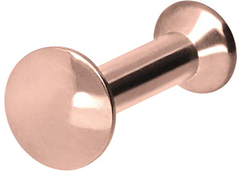 PIERCINGLINE Chirurgenstahl Triple Mini Labret Stecker Gewinde Flat DISC Piercing Ohr Lippe Nase Roségoldfarben 5 x 2,5 mm