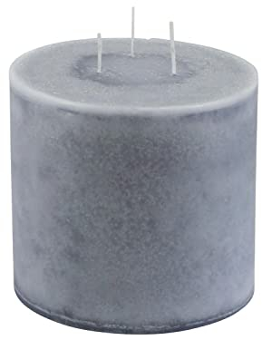 Hochwertige Mehrdochtkerze/Dreidochtkerze – Gefahrloses & Gleichmäßiges Abbrennen - Stumpenkerze (Grau, Ø 15 cm/Höhe 15 cm)