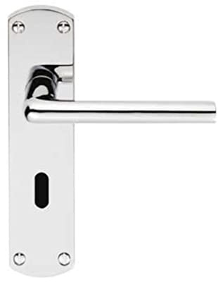 Serozzetta Eden Door Handles on Backplate - Lock (57mm c/c) - Polished Chrome