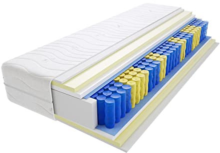 Godre Matratze 70x200 cm Doppelmatratze, H3 Mittelfest Federkernmatratze, Taschenfederkernmatratze 15 cm Hoch Visco Memory Hypoallergene, HR-Schaum, Wendematratze mit Klimafaser Proto Mini